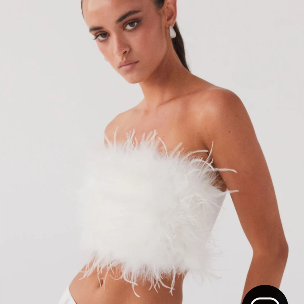 Peppermayo ‘The Night is Ours’ Feather Crop Top